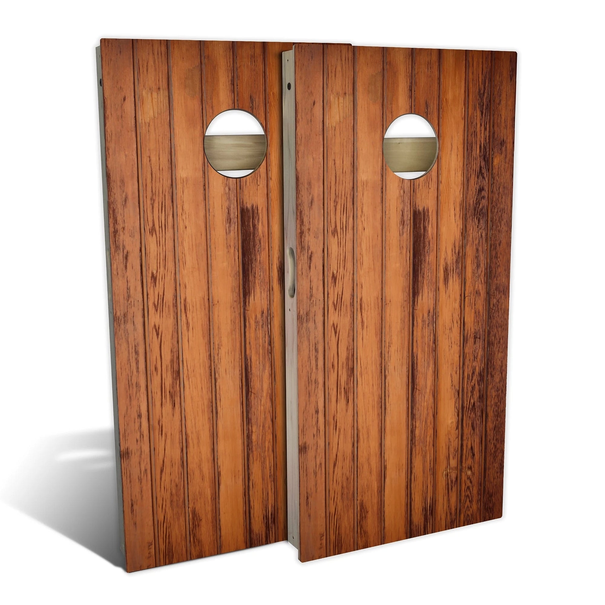 Wood Plank Outdoor Cornhole Board Set