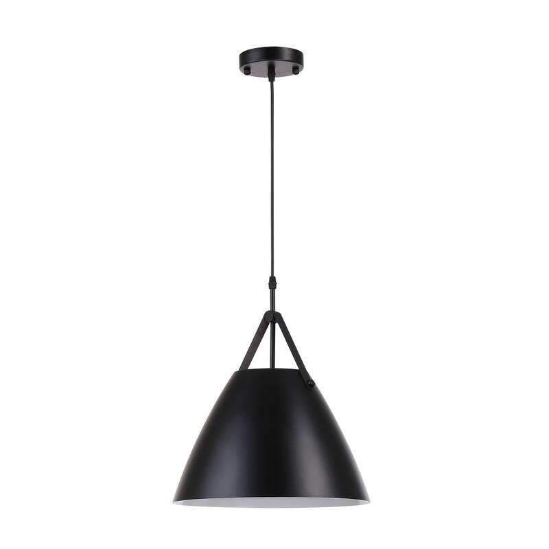 Alicia 14" 1-Light Wide Nordic Industrial-Style Strap Mini Pendant Lamp