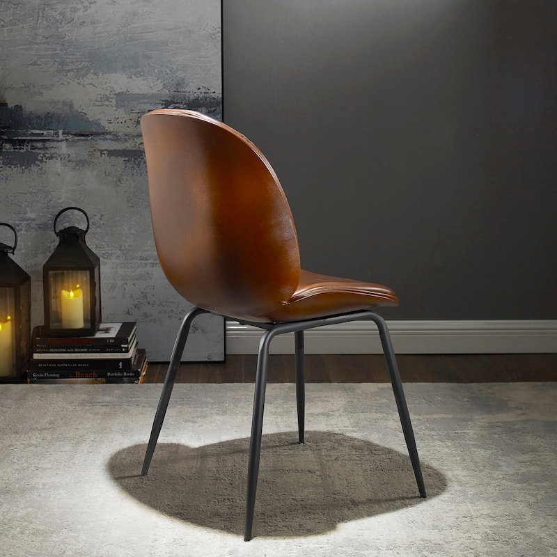 Art Leon Mid-Century Tufted Style Dining Chair in Beetle Shape Design