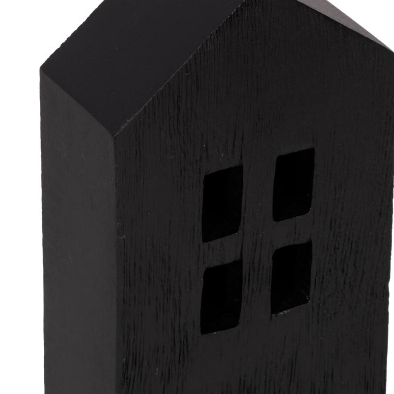 Wood House Sculpture Modern Decorative Object for Shelf Tabletop Decor