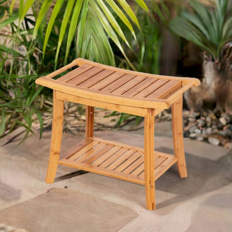 Solid Bamboo Spa Style Bench