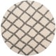 preview thumbnail 117 of 118, SAFAVIEH Dallas Shag Melahat Trellis 1.5-inch Thick Rug 6' Round - Ivory/Grey - Round