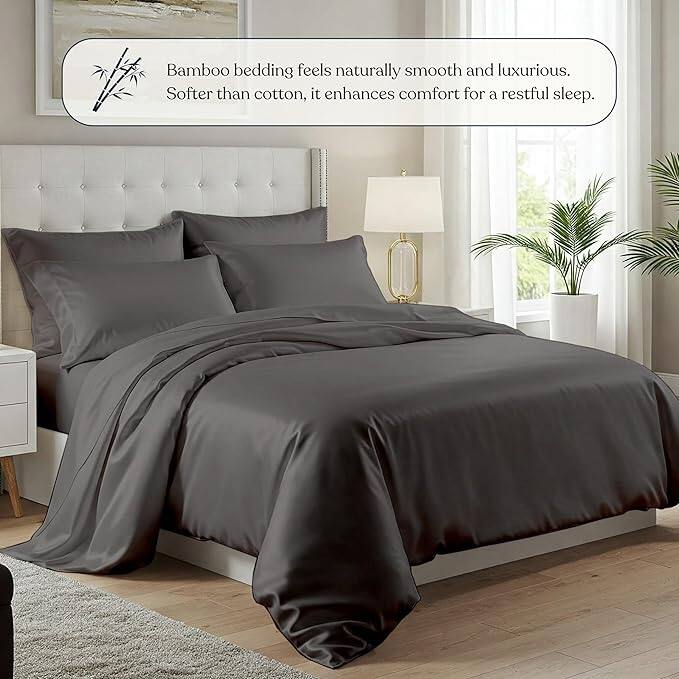 Delara Viscose Derived from Bamboo Duvet Cover Set, Ultra-Soft, Cooling & Breathable Luxury Bedding