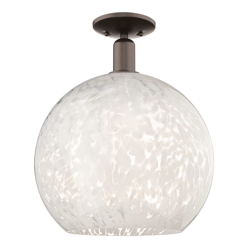 Innovations Lighting Endless Possibilities Arcadia - White Mouchette - 1 Light 14" Semi-Flush Mount