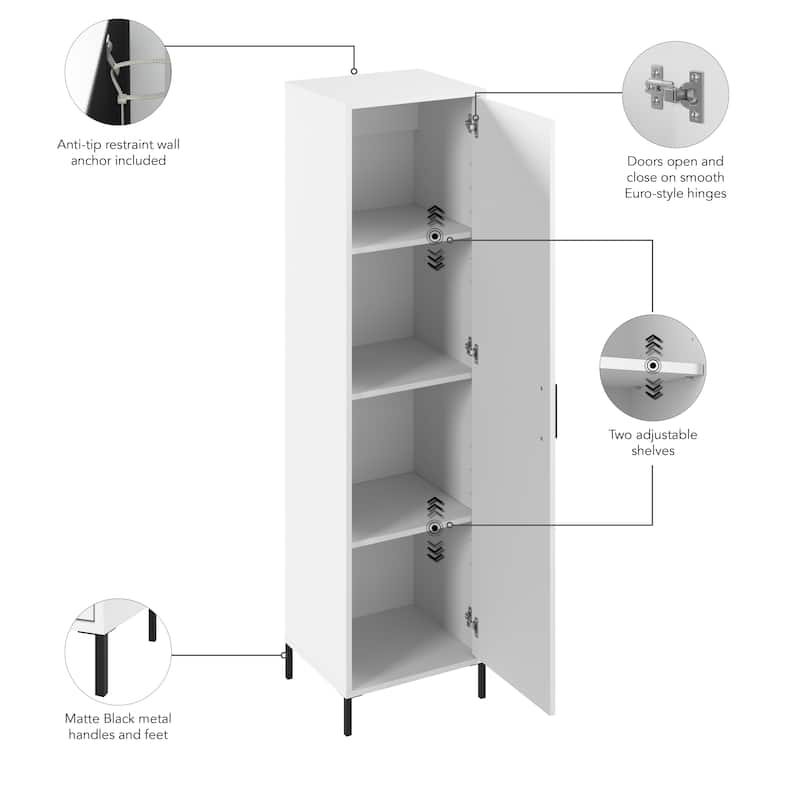 Essence Narrow Storage Cabinet with Door by Bush Furniture