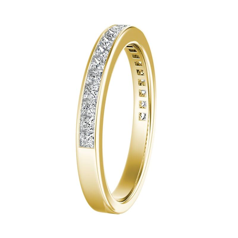 Auriya 14k Gold Princess-cut Moissanite Wedding Band 5/8ctw