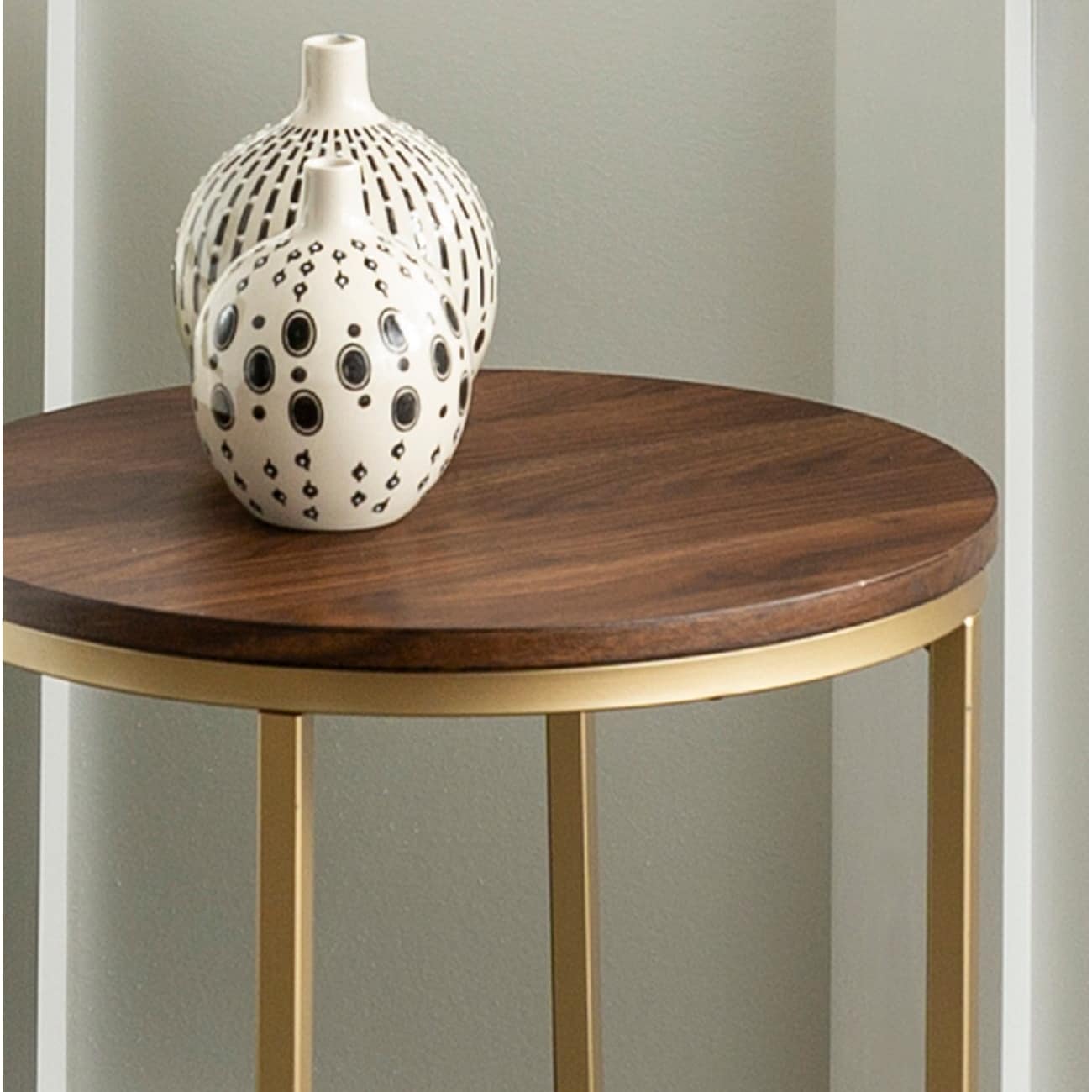 Silver Orchid Helbling Modern Round Side Table