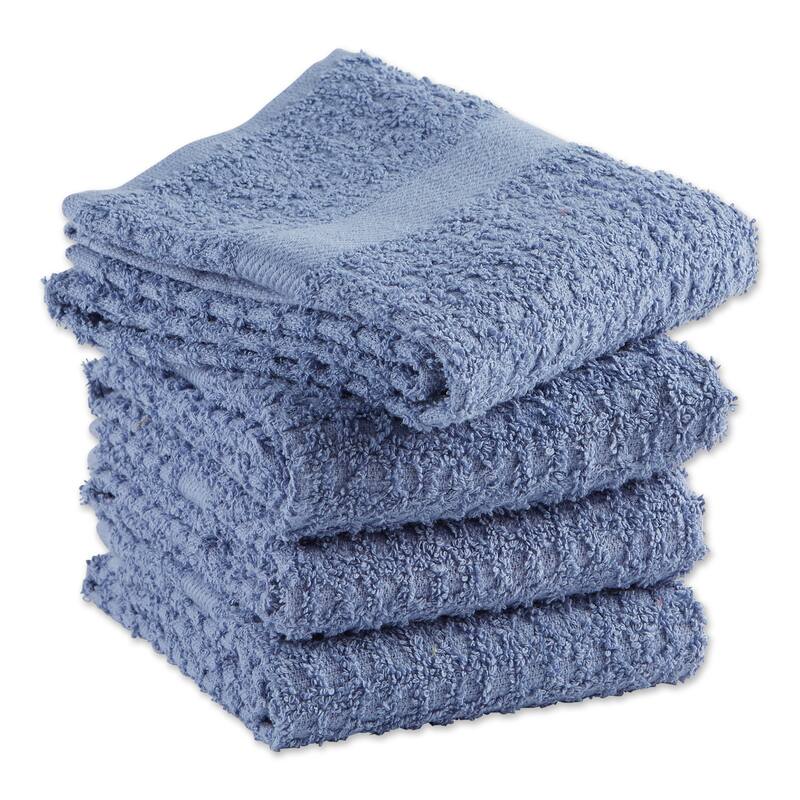 Solid Waffle Terry Dishtowel Set of 4