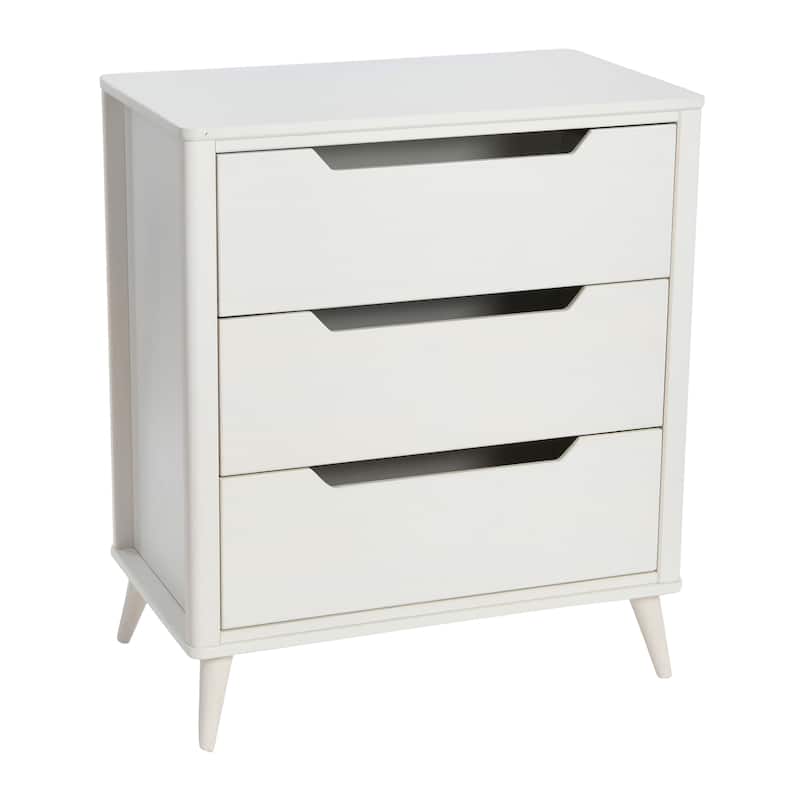 Yume Solid Wood Dresser Chest of 3 Drawers - White