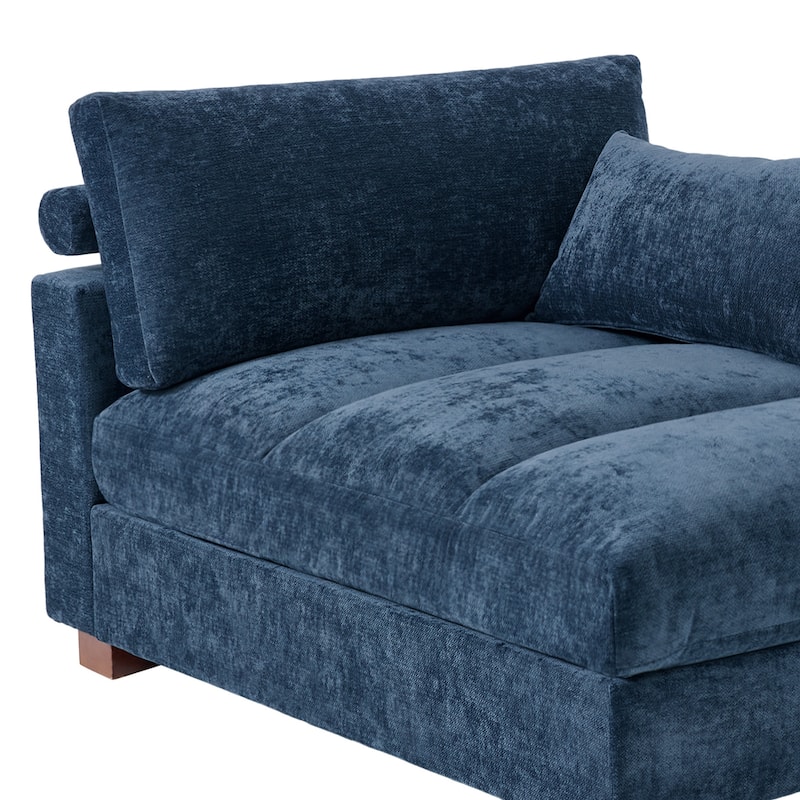 42"W Chenille Upholstered Chaise Lounge