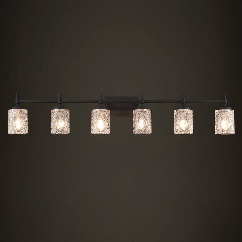 Acroma Dimmable Bathroom Vanity Light with Water Ripple Clear Shade