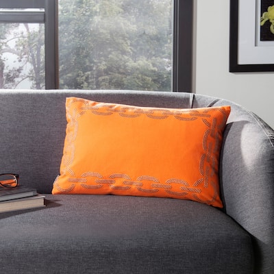 SAFAVIEH Sibine 20-Inch Orange Decorative Throw Pillow (Set of 2)