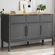 preview thumbnail 1 of 23, vidaXL Sideboard FLORO 44.9"x16.9"x29.1" Solid Wood Pine - 44.9" x 16.9" x 29.1" Gray