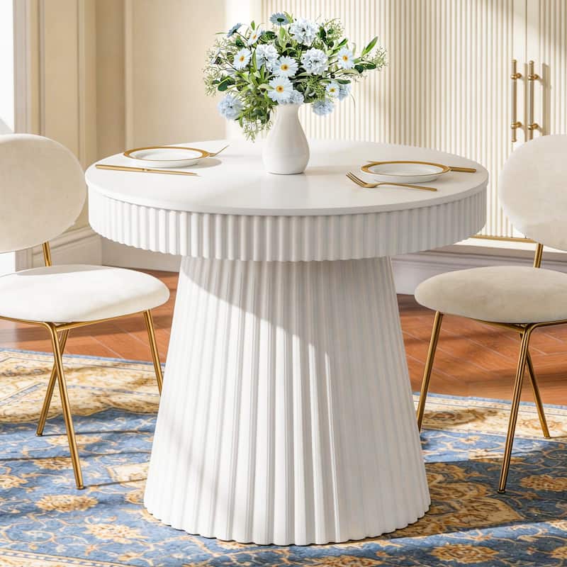 Small Dining Table, Modern Round Kitchen Table, 31.5" Circle Dining Tables for Kitchen, Dining Room, Living Room, Apartment