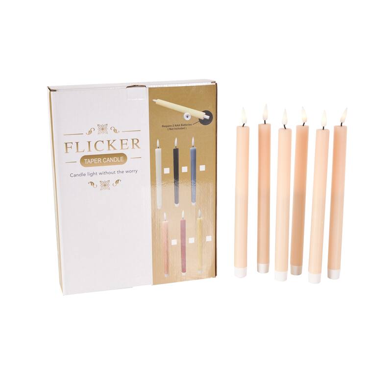 Wax Indoor Outdoor Flameless Candle with Remote Control (Set of 6)