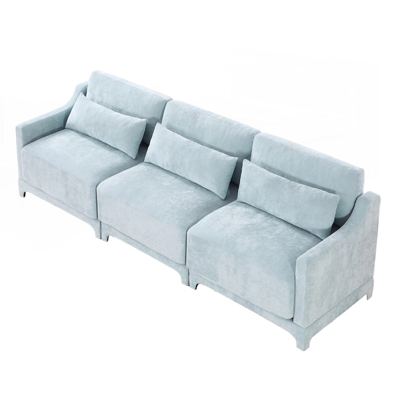 Three seater sofa with lumbar pillow