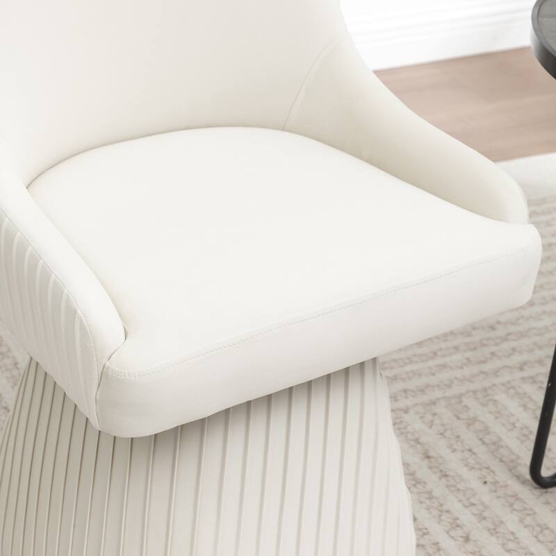 SEYNAR Modern Velvet 360 Degree Swivel Armless Dining chair Set of 2