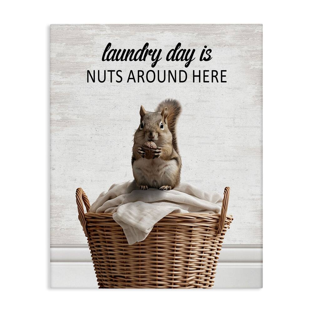 Stupell Funny Laundry Day Is Nuts Canvas Wall Art Design By Lettered and Lined
