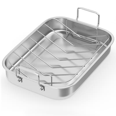 15.6'' Roasting Pan with V-Shaped Rack