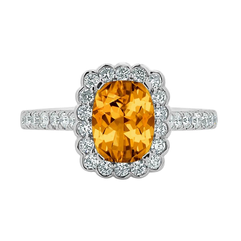 Auriya Vintage 1 1/3ct Cushion-cut Citrine Halo Diamond Engagement Ring 1/2ctw 14k Gold