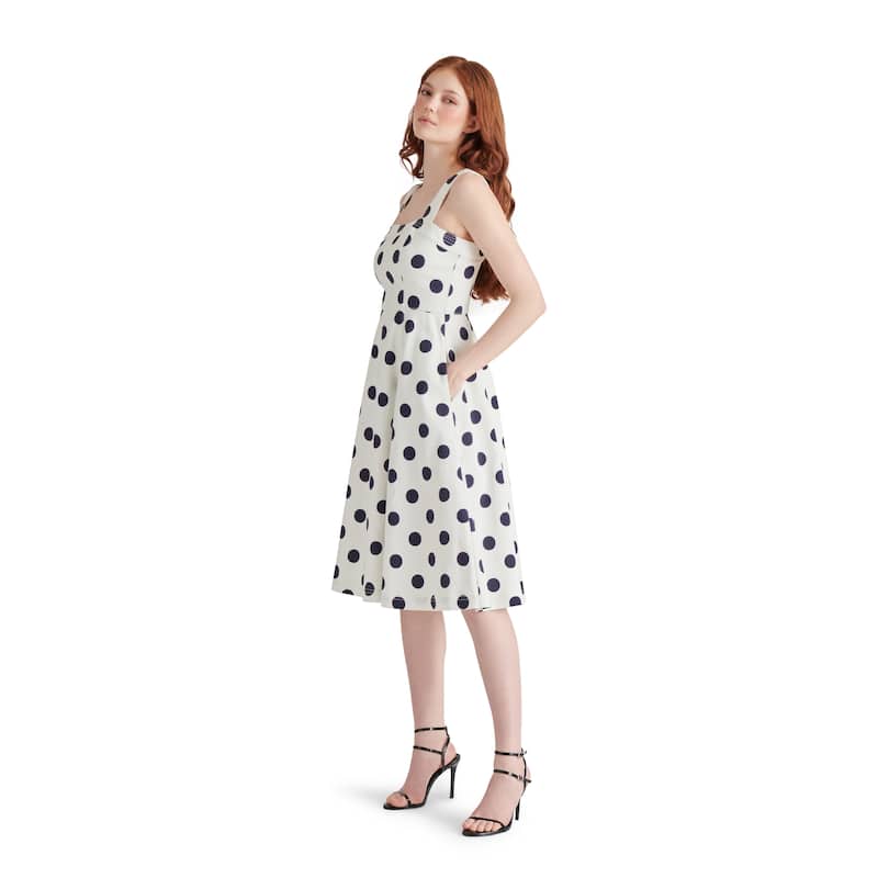 Steve Madden Dolly Polka Dot Cotton Midi Dress