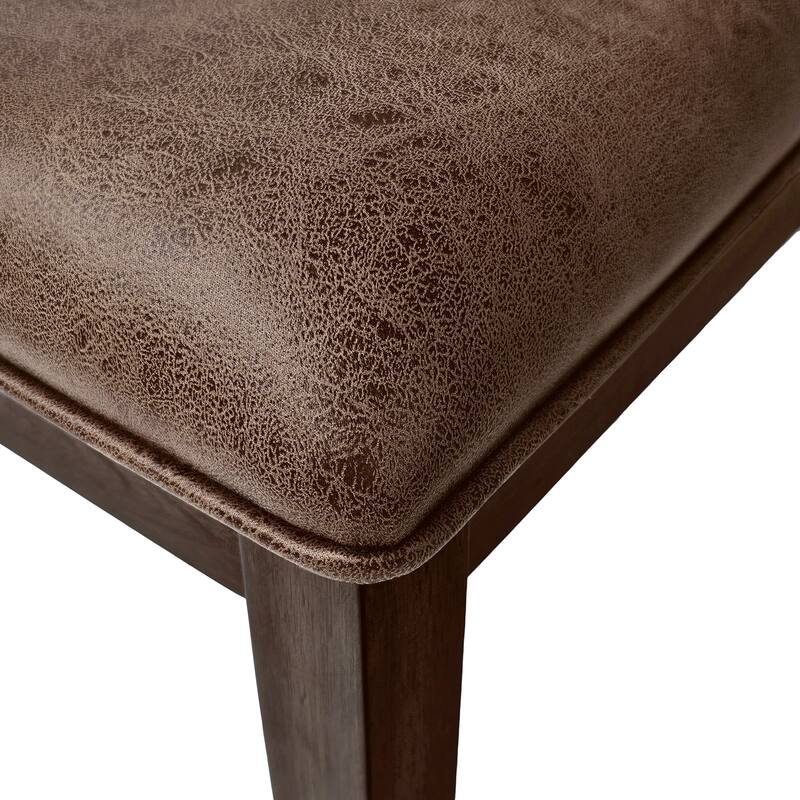 Modern 2 Piece PU Leather Dining Chair with Cross Backrest Cushions Wooden Legs for Dining Room Kitchen Living Room Bedroom