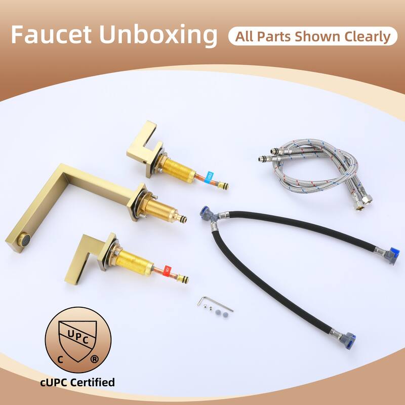 Modland 8 Inch Widespread Bathroom Faucet Double Handle Bathroom Sink Faucet with CUPC Supply Lines