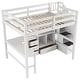 preview thumbnail 77 of 80, Multifunctional Wood Twin Size Loft Bed with L-Shaped Desk and Storage Staircase, Loft Bed Frame with Cabinet and Drawers