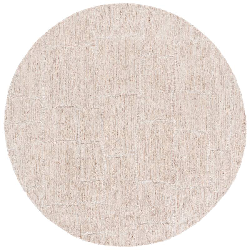 SAFAVIEH Handmade Pine Ruwaydah Modern & Contemporary Wool Rug - 6' Round - Beige