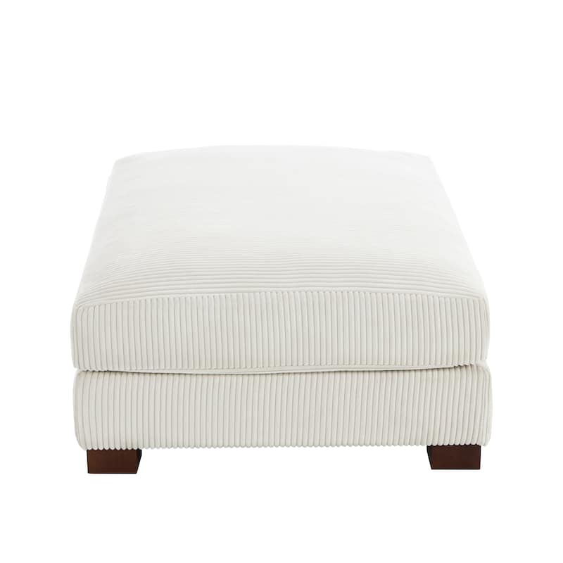 Modern Corduroy Fabric Oversized Accent Ottoman