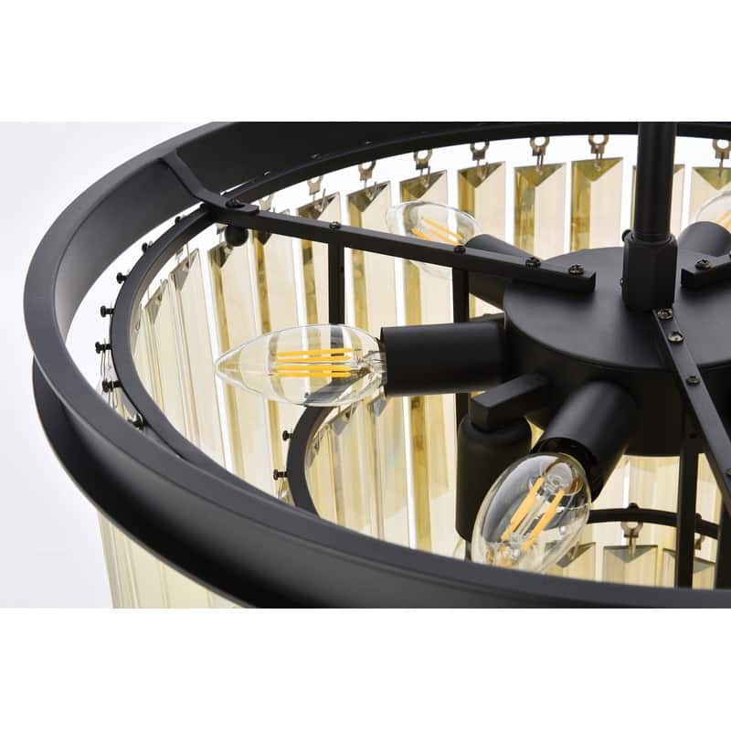 Royce Edge 9-Light Matte Black Chandelier