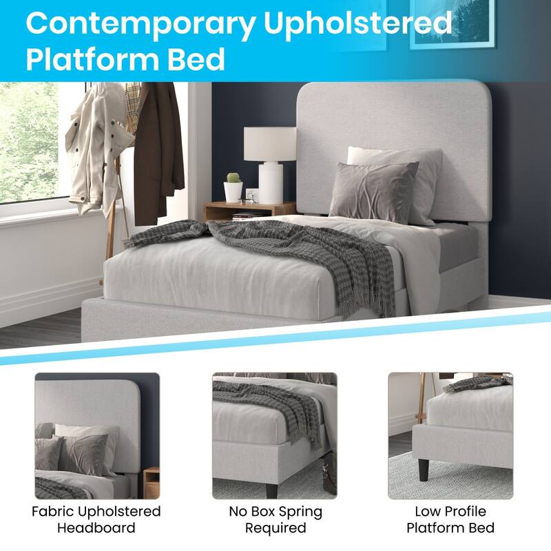 Platform Bed with Headboard - No Foundation Needed