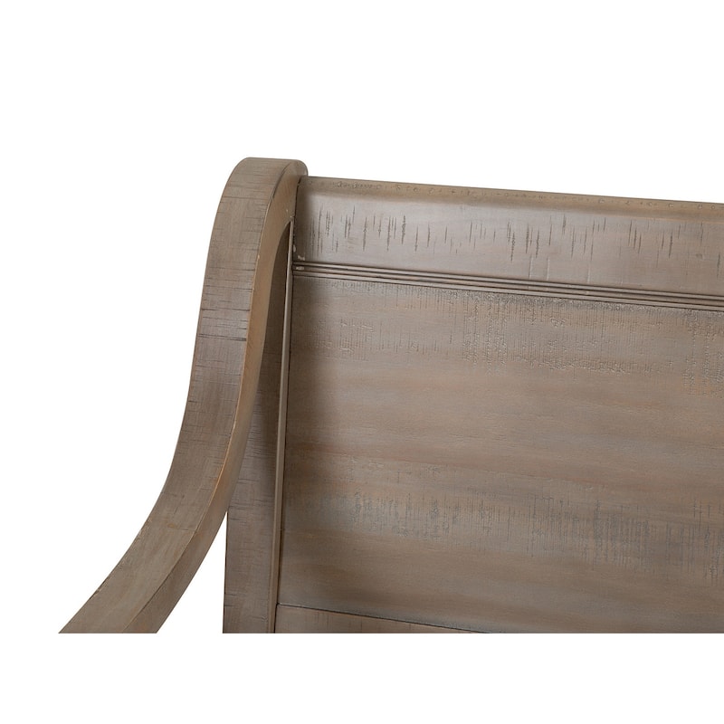 Magnussen Home Paxton Place Dovetail Grey Bench - 66''W x 21''D x 34.38''H