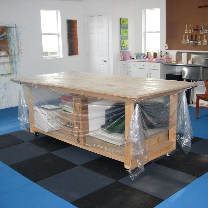 Rubber-Cal "Eco-Sport" 3/4-inch Interlocking Rubber Tiles - 3/4 in x 20 in x 20 in - 10 Pack, 28 Sqr/Ft - Green - 20 x 20