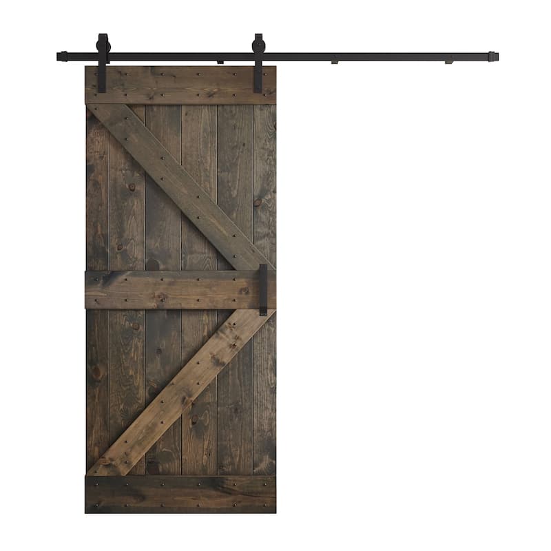 Coast Sequoia 36in x 84in K Series Pine Wood Sliding Barn Door With Hardware Kit