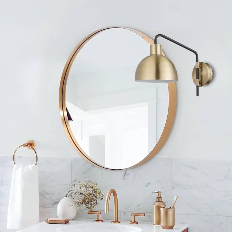 1 Light plug in sconce brass, dimitri wall lighting metal bedroom wall lighting