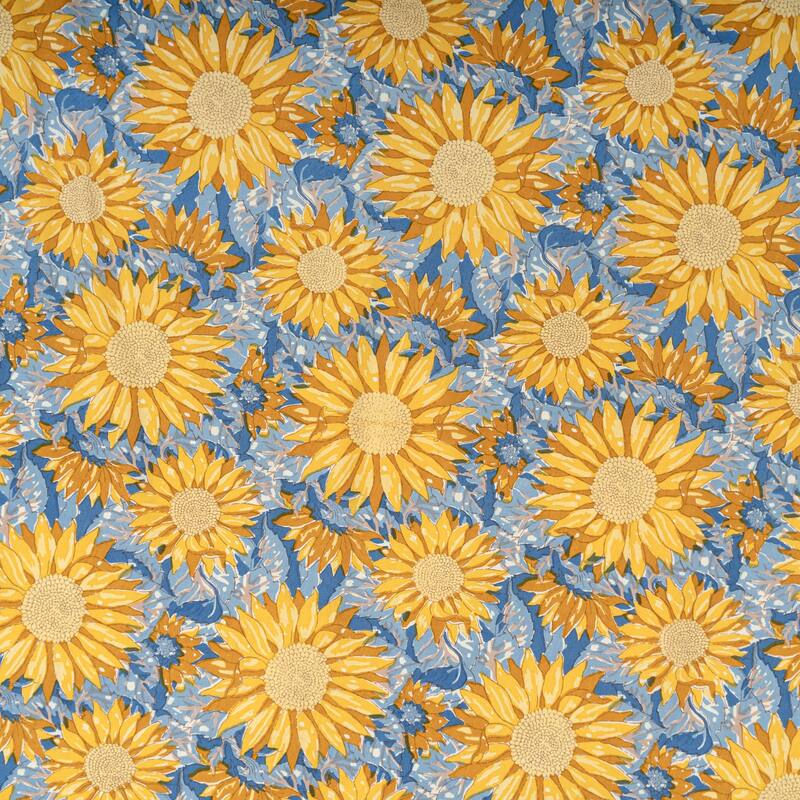 Couleur Nature Sunflower Tablecloth - Yellow/Blue