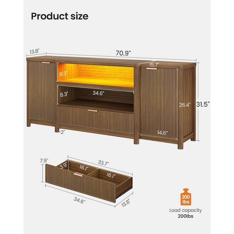 TV Stand TV Console Cabinet with Storage and Shelf Drawer TVs up to 80 Inch