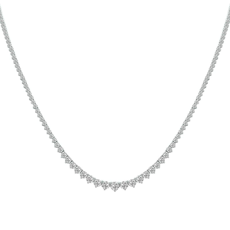 Marquee 7 Carat TW Graduated Lab Grown Diamond Tennis Necklace in 14K White Gold