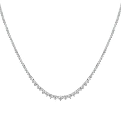 Marquee 7 Carat TW Graduated Lab Grown Diamond Tennis Necklace in 14K White Gold