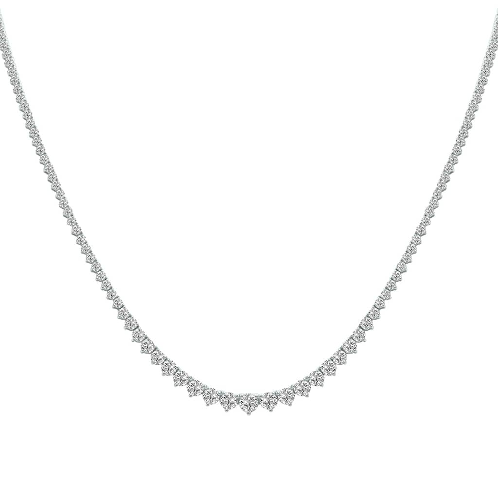 Marquee 7 Carat TW Graduated Lab Grown Diamond Tennis Necklace in 14K White Gold