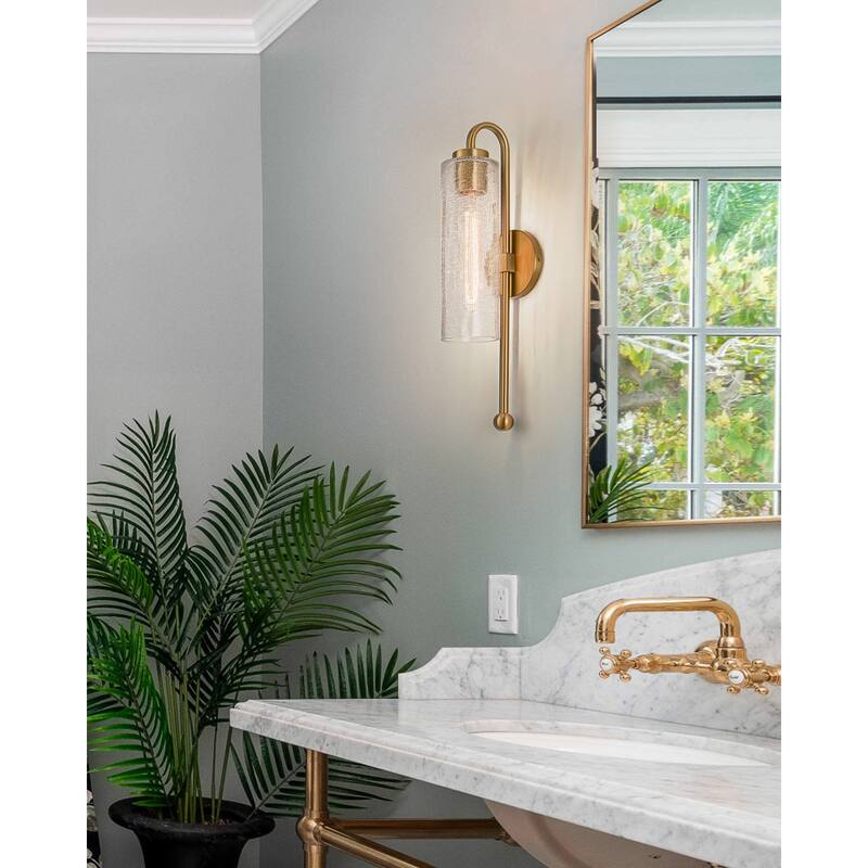 19.53" Single Wall Sconce with Glass Cylinder Shade - W3.54"