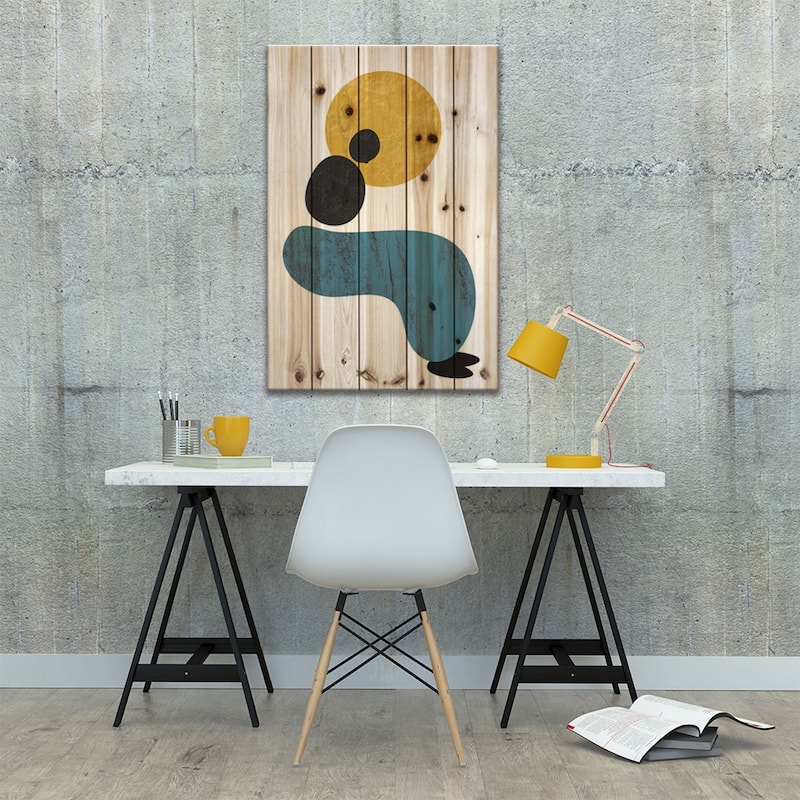Abstract Lady Print On Wood by Flatowl - Multi-Color