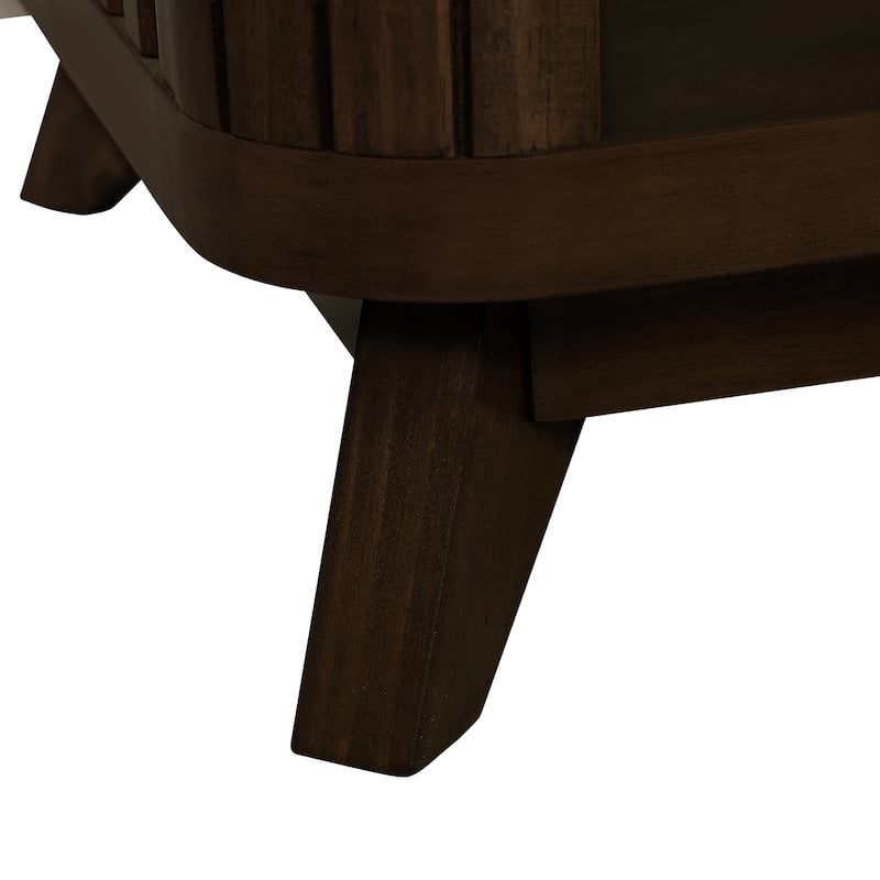 Rectangular Wood Coffee Table,41.5-Inch Coffee Table with Solid Wood Legs,Wood Center Table Tea Table with Open Storage Shelf