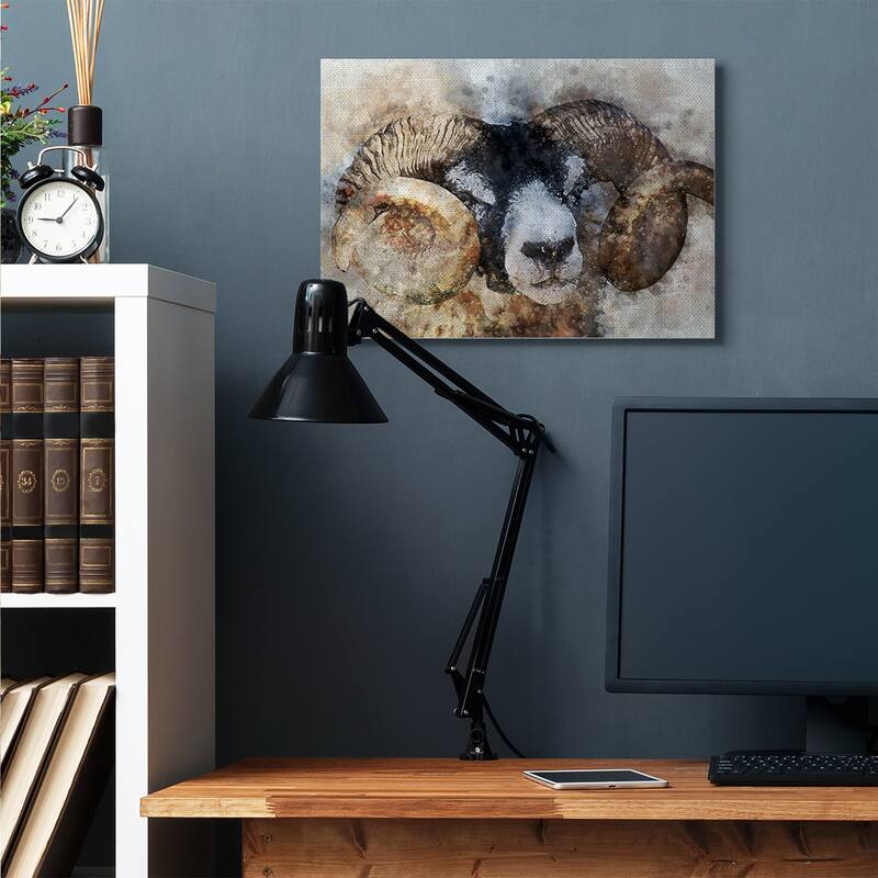 Stupell Big Horned Ram Abstract Dreamlike Portrait Canvas Wall Art