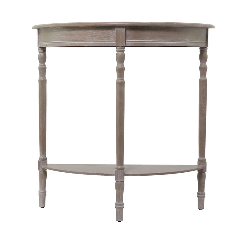 Wood Half Moon 1 Shelf Console Table - Light Gray or Light Brown - Roche River Decor - Light Brown