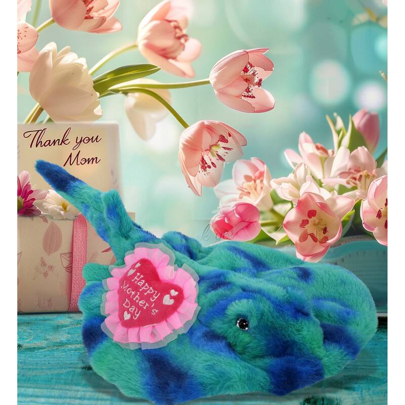 DolliBu Happy Mother’s Day Super Soft Plush Blue Tie-Dye Stingray - 20 inches