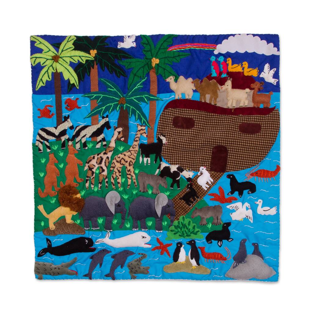 Novica Handmade After The Rainbow Cotton Blend Applique Wall Hanging