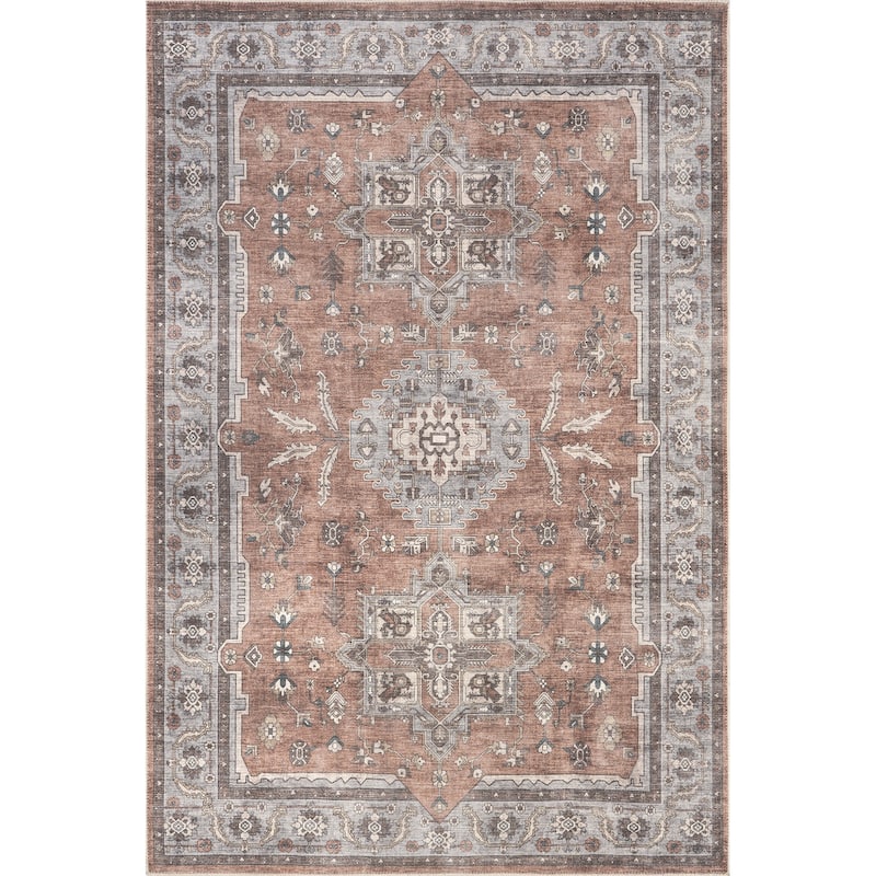 Nuloom Green Haven Collection Daleyza Recycled Cotton Machine Washable Area Rug