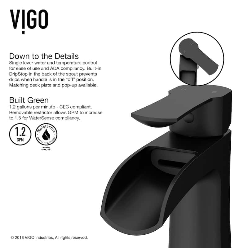 VIGO Paloma 7" H Single Handle Single Hole Bathroom Faucet